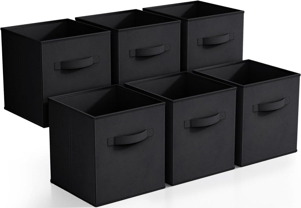 Sorbus 6 Pack 11 Inch Foldable Storage Cubes with Handles- for Organizing Home, Shelves, Nursery, Playroom, Closet and More